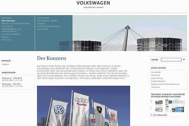 Die Volkswagen AG hat ihre Konzern-Internetpräsenz komplett überarbeitet. Foto: Volkswagen AG